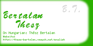 bertalan thesz business card